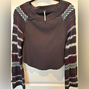 Free People Dark Gray Knit Sweater